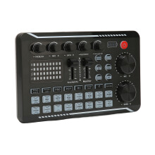 Soundmischer F998 mit 1200mAh Akku, ABS Schwarz für Streaming, Podcast, KTV