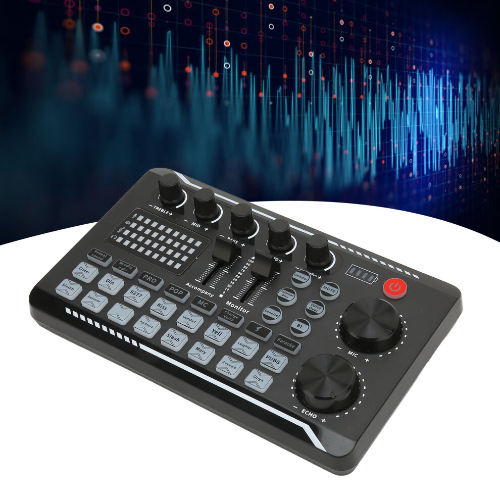 For F998 Sound Mixer With 1200Mah Battery, Home Podcast Streaming Black 8711381992779