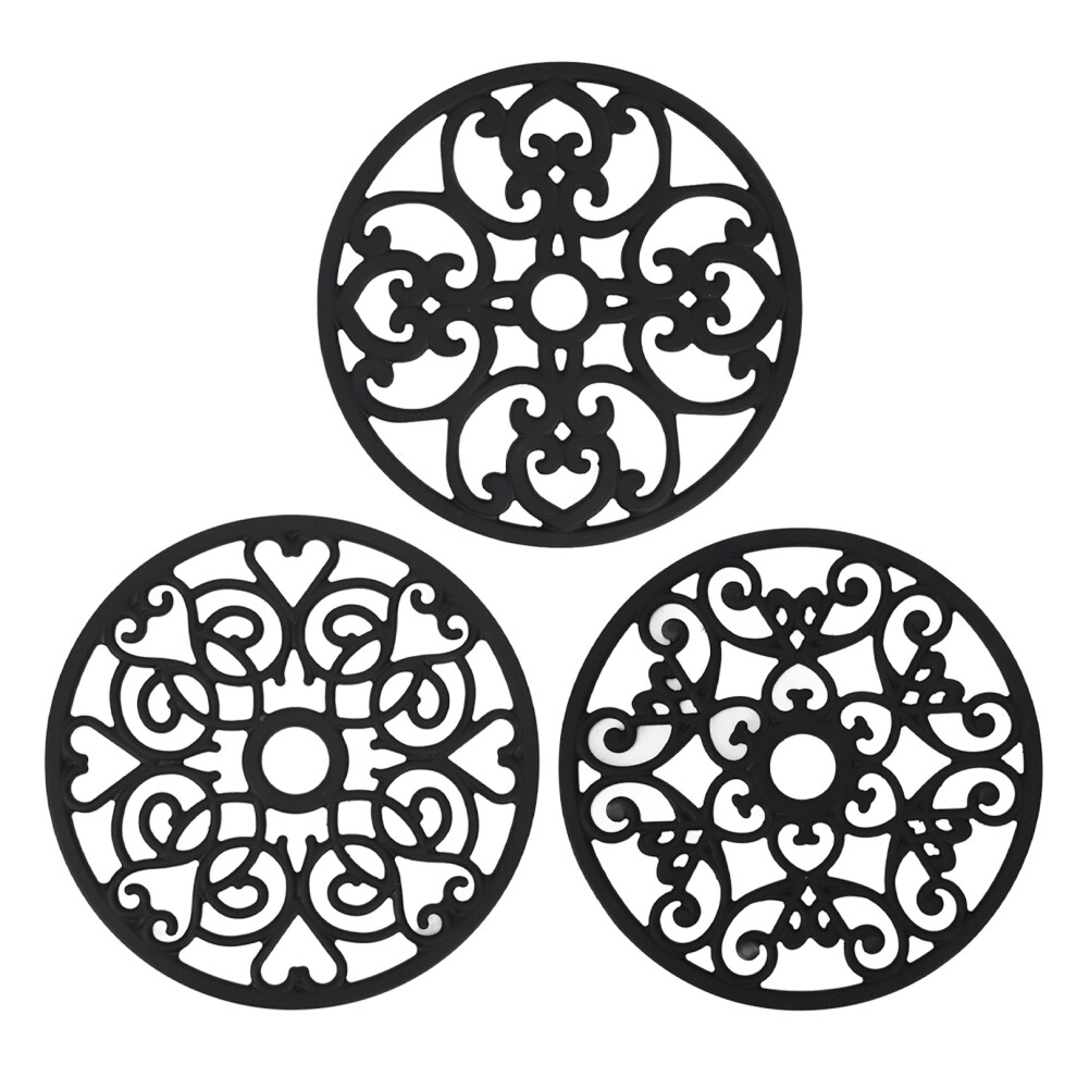 Kitchen Heat Resistant Trivet Set Food Grade Silicone Multi Purpose Non Slip Surface High Temperature Resistant Dishwasher Safe Silicone Mats For