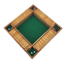 Shut The Box Spiel, 8 Würfel, Kiefernholz, 35 x 35 cm, interaktiv