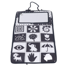 Baby Mirror Book Toy 44x26cm Foldable High Contrast Cloth Hanging Black White