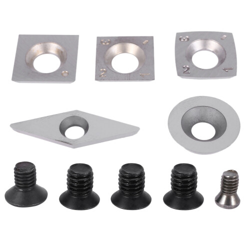 5Pcs Turning Carbide Cutter Inserts Combination Set for Wood Turning Working Lathe Tool with Screw