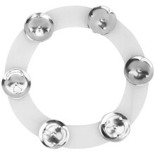 Drum Cymbal HiHat Tambourine Set, Metal Rubber Drum Set Accessories for Performances (Silver)
