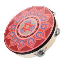 Tambourine Drum Dance HandHeld Tambourine Party Jingles Wedding Wood multicoloured