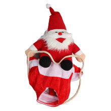 Fantasia de inverno com capuz para cachorro, fantasia de Papai Noel, roupa de Natal para animais de estimação, traje para cosplay, fechamento