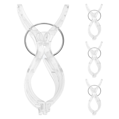 8Pièces Clips Serviettes Spring-Loaded Transparent Pour Maison 2