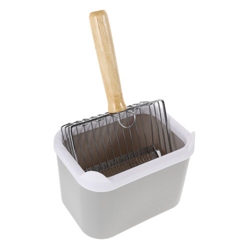 2Pièces Tri Litière Chat En Acier Avec Support, Couleur Assortie 1