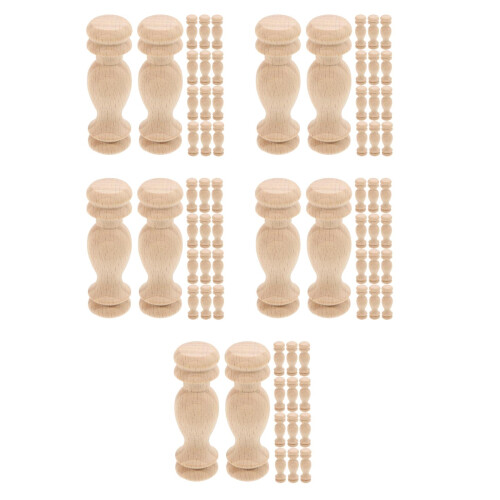 100Pièces Balustres Bois Khaki Style Pour Rambarde Porche 2