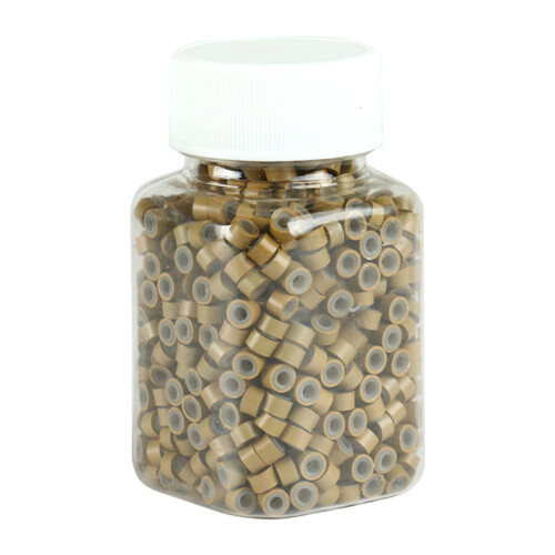 500 Stück Haarverlängerungs-Silikon-Micro-Link-Ringe 8mm Doppel-Layer 1