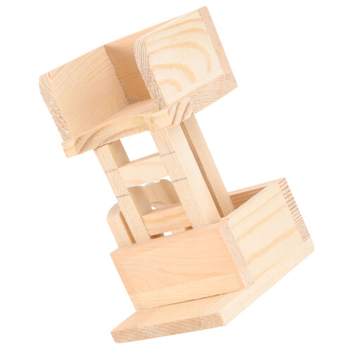 3Pièces Abri En Bois Pour Hamsters Avec Échelle D’exercice 2