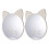 4Pcs Khaki Wood Framed Cat Mirror Decorative Hanging Wall Art 1
