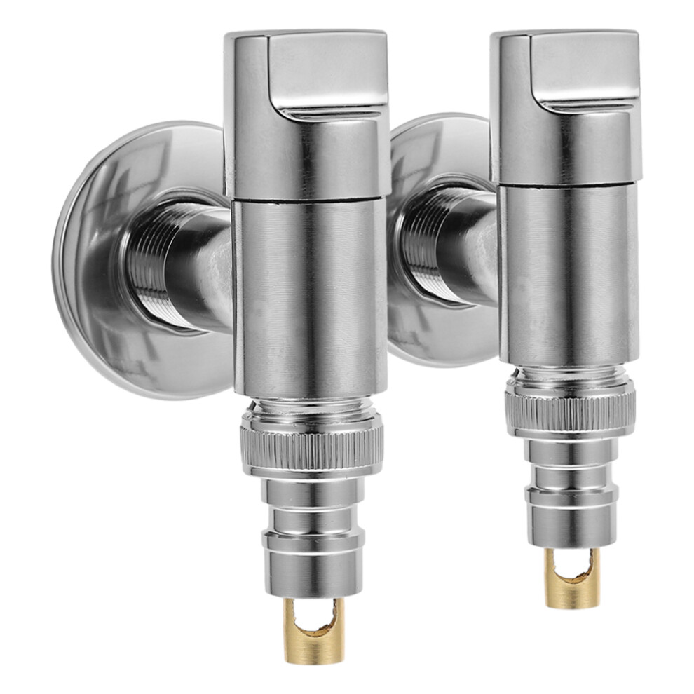 4Pcs Silver Angle Valve Faucet Shut Off Valve For Washing Machine Use 3612417884462