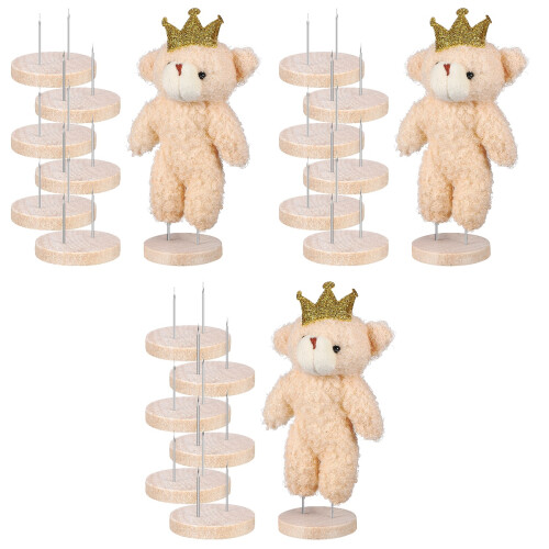 18Pièces Porte-Poupées En Bois Marron Pour Créations Feutrées DIY 2