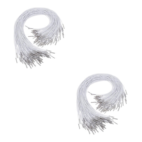 300Pièces Corde Élastique Blanche Avec Barbes Métal Pour Bricolage 1