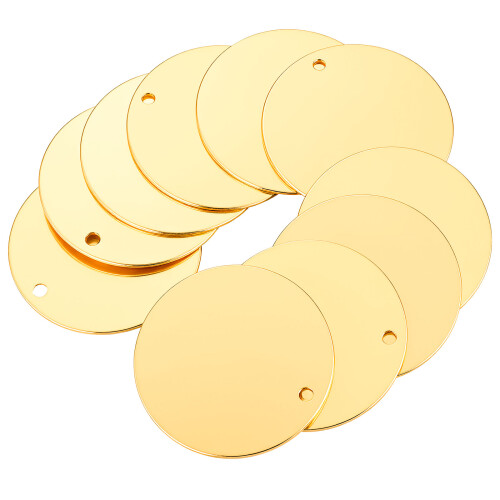 20Pièces Rondes Plates Acier Inoxydable Gravure