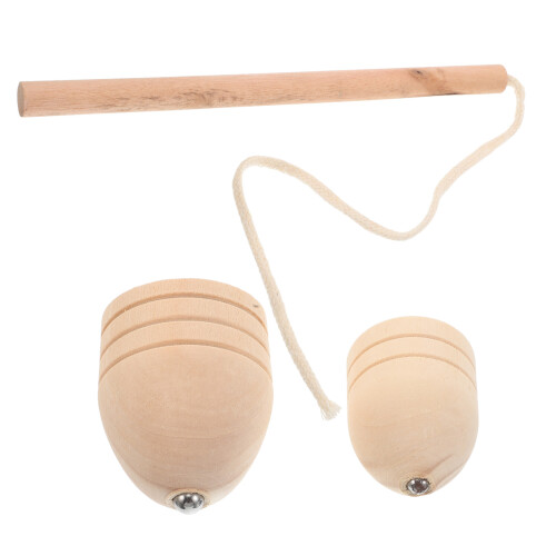5Ensembles Toupies Bois Kaki Design Traditionnel