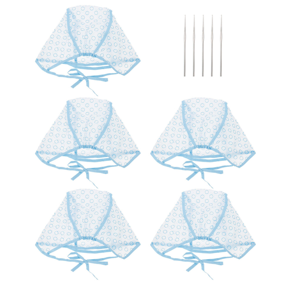Artibetter 2Sets Blue Hair Dyeing Caps Elastic Tipping Tool For Salon And Home