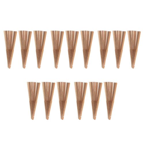 15Pièces Cadre Artisanat Éventail Main, Bambou Pour DIY Décor 2