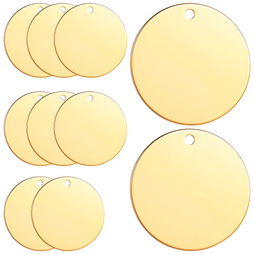 20Pièces Rondes Plates Acier Inoxydable Gravure 1
