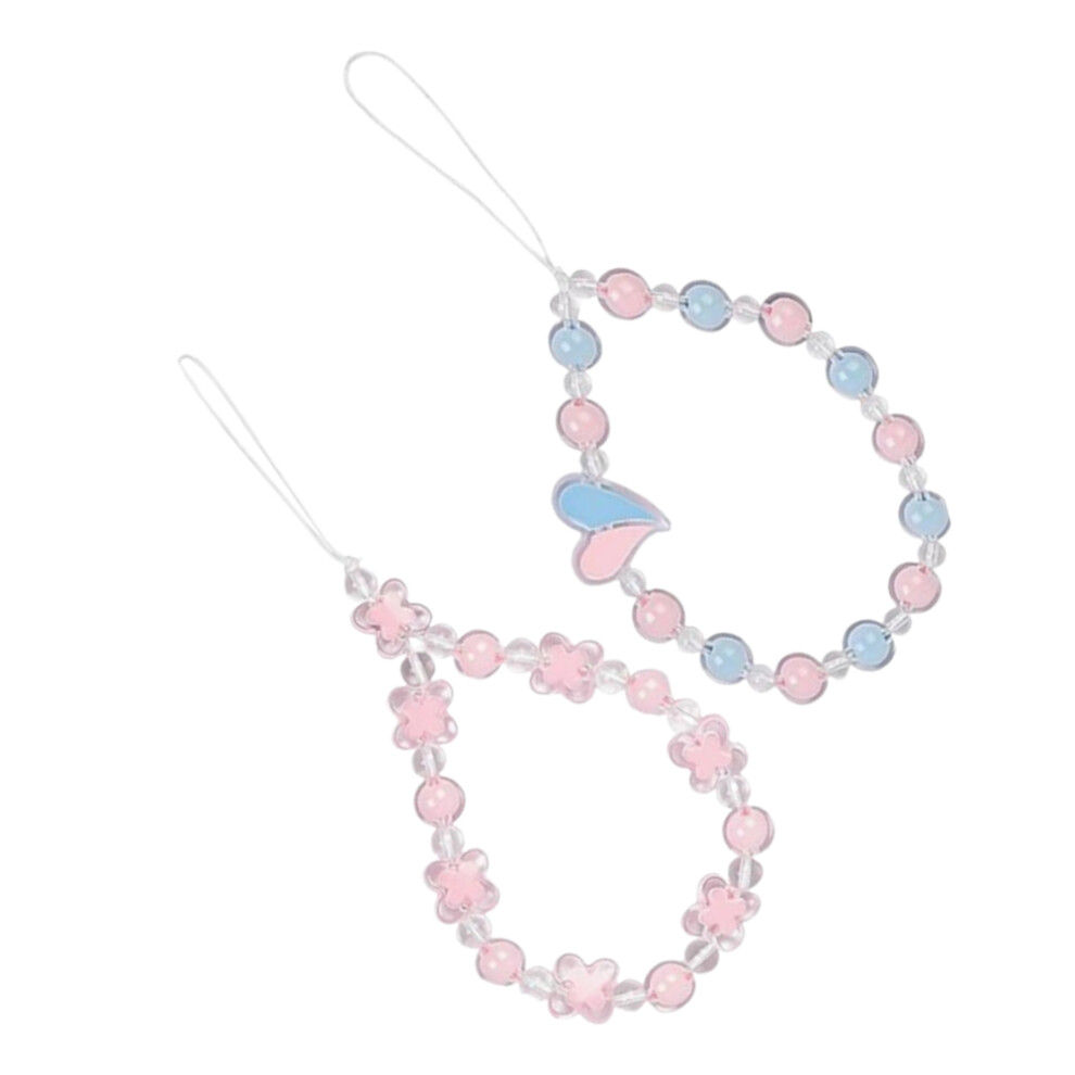 4Pcs Assorted Color Beaded Phone Wristlets For Diy Phone Case Pendant 3612303634775