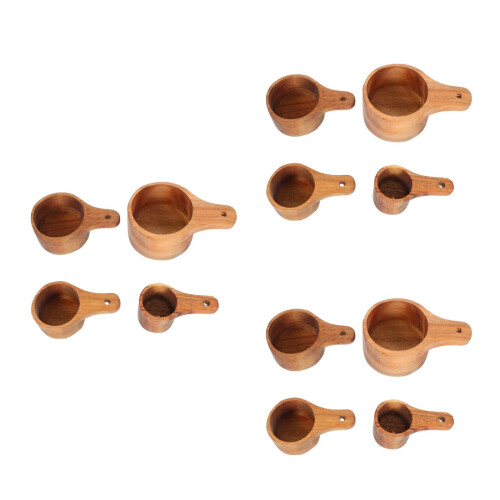 12Pcs Wood Measuring Spoons Set for Baking Coffee Tea Kitchen Tools 2