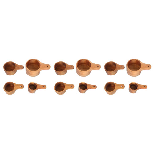12Pcs Wood Measuring Spoons Set for Baking Coffee Tea Kitchen Tools 1