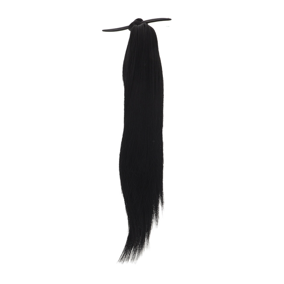 Solustre Unisex Black 4Pcs Lightweight Clip-On Braided Ponytail Extensions For Women