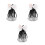 3Pièces Extensions Tresses Ponytail Blancs Confort Enfants 4