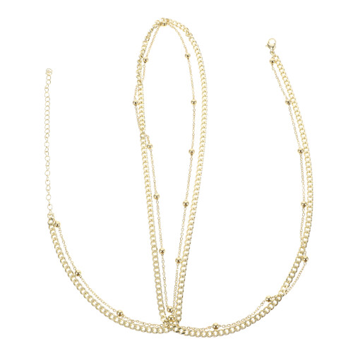 3St Modieuze Beaded Body Chain , Verstelbare Tailleketting Dames 2