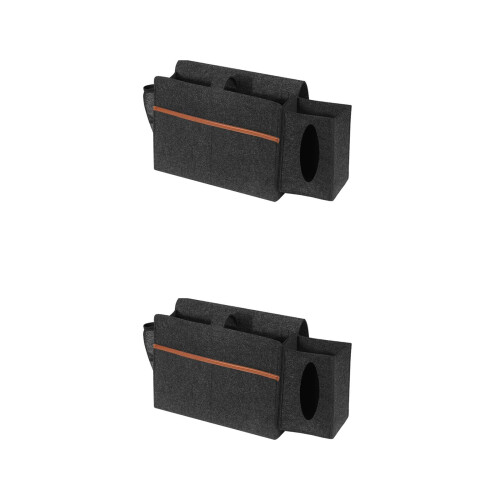 2St Donkergrijs Vilten Bedkant Organizer Opbergzak Met Frame 2