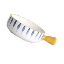 2Pcs Versatile Yellow Ceramic Bowls for Fruit Salad Soup and Rice