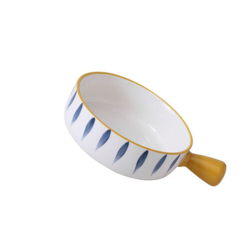 2Pcs Versatile Yellow Ceramic Bowls for Fruit Salad Soup and Rice 2