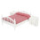 2Sets Mini Double Bed Decor Durable Wooden Miniature House Accessories 1
