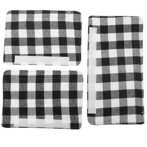 15Pcs Washable Black Fabric Handle Protector Set for Home Appliances 1