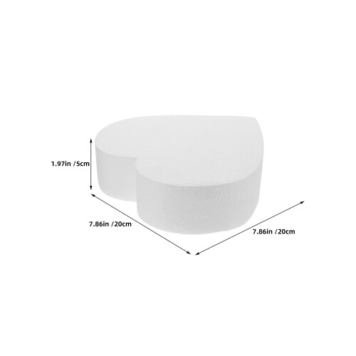 3 Stuks Hart Schuim Cake Dummy 8" Wit Voor Decoratie 2