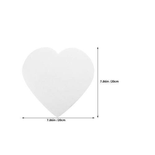 3 Stuks Hart Schuim Cake Dummy 8" Wit Voor Decoratie 1