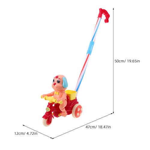 Roze Baby Push Pull Hond Speelgoed Leerloop Plastic Loopwagen 1