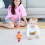 Roze Baby Push Pull Hond Speelgoed Leerloop Plastic Loopwagen 4