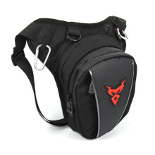Motorcycle Leg Bag Waterproof with MultiPocket Storage Adjustable Waist Straps for Riding Travel Black