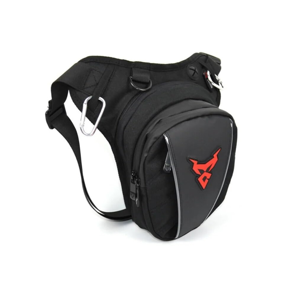 Motorcycle Leg Bag Waterproof With Multipocket Storage Adjustable Waist Straps For Riding Travel Black 9382693913807