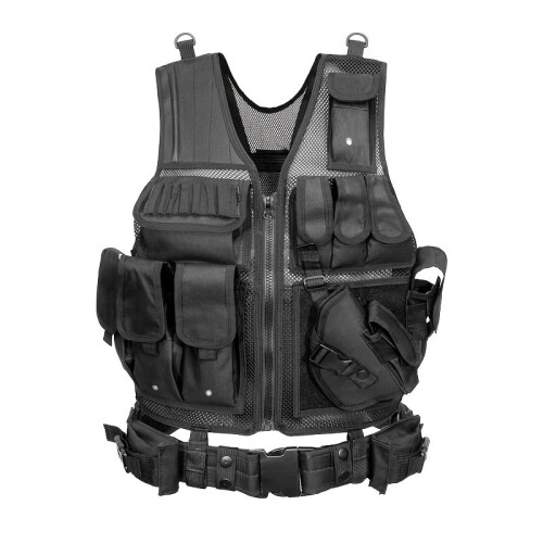 Tactical Airsoft Vest For Men MOLLE Compatible Adjustable Straps Modular System
