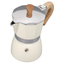 Achtseitige Aluminium Moka-Kaffeekanne 3 Tassen Tragbarer Handbrüher, Weiß