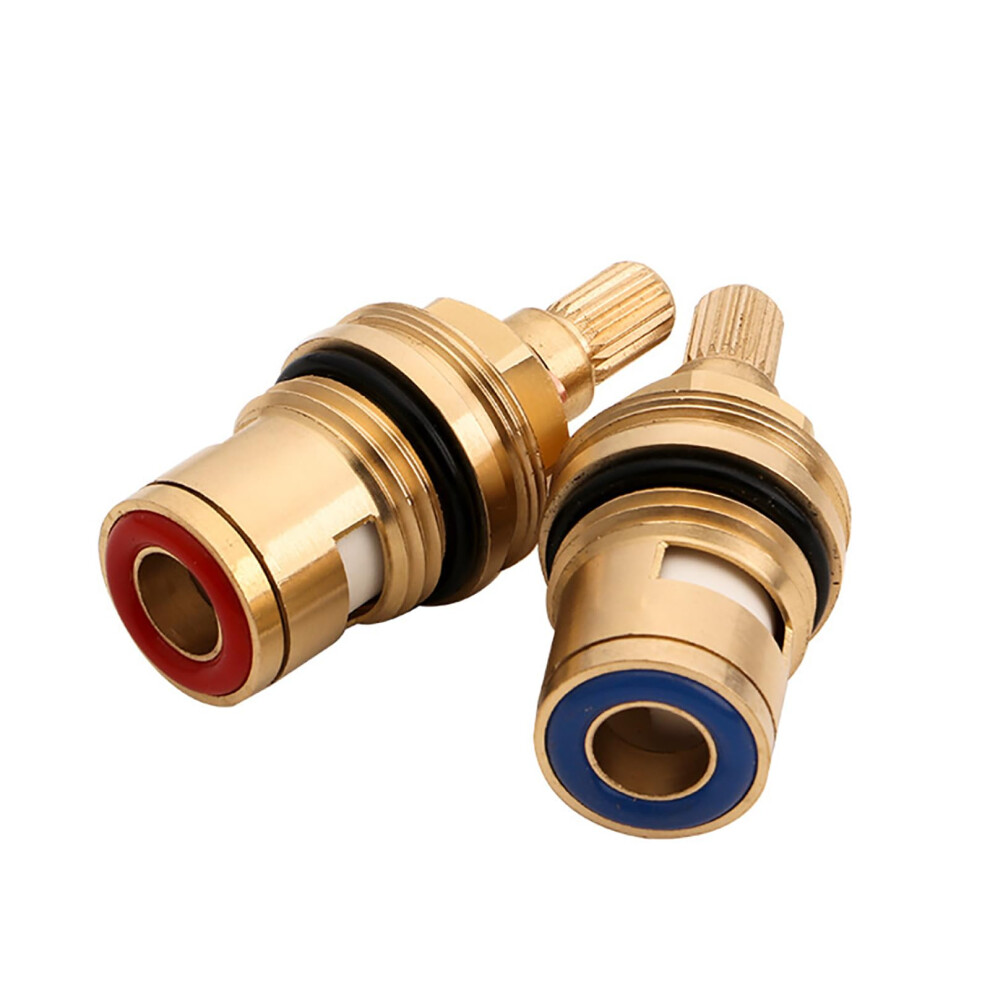 Faucet Cartridge Replacement Brass Ceramic Disc Cartridge Replacement 20 Spline Brass Ceramic Disc Tap Hot Colds For Bathroom Kitchen Red(Redblue) 9426802633382