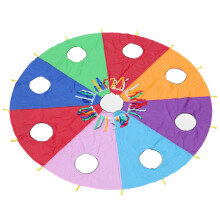 Outdoor Cooperative Play Umbrella for Kids Team Building, Foldable Colorful Canopy with Carry Bag