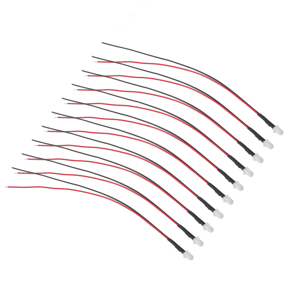 10Pcs 5Mm Yellow Led Diodes, 5-12V Prewired For Decoration 8421373689302