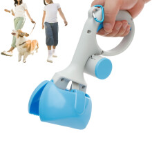 Dog Waste Collector, Large, Medium and Small, 24 x 12.5 cm, Dog Waste Scoop with Ergonomic, Comfortable Handle, Sawtooth Large Capacity (Blue)