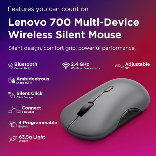Lenovo Mouse - LENOVO - GY51S61898 - Bluetooth - 4000 dpi - Ambidestro 2