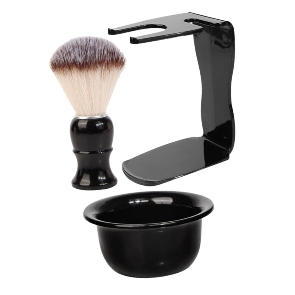 1 Set Men's Shaving Brush with Acrylic Bowl Beard Care Kit for Home and Travel Professional Shaving Tool for Thorough Beard and Skin Care