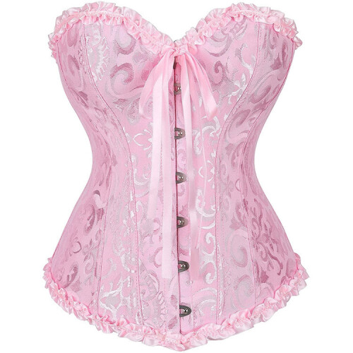 Flexible Bones Corset For Women, Modesty Panel With Plastic Boning Support, Bustier Shapewear Featuring Front Closure And Adjustable Laces,