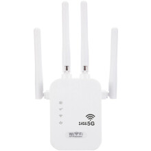 Plug & Play WiFi-rækkeviddeforlænger, kompakt design med dobbeltbåndsteknologi, 2,4 GHz/5 GHz, signalforstærker i vægstikformat med